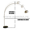 LÁMPARA DE PIE ARCO LUANA BLACK LED + MÁRMOL