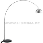 LÁMPARA DE PIE ARCO LUANA BLACK LED + MÁRMOL