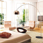 LÁMPARA DE PIE ARCO LUANA BLACK LED + MÁRMOL