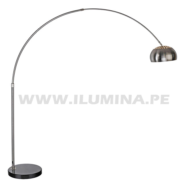 LÁMPARA DE PIE ARCO LUANA BLACK LED + MÁRMOL