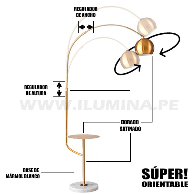 LÁMPARA DE PIE LUXURY GOLD LED - SIN FOCO
