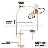 LÁMPARA DE PIE LUXURY GOLD LED - SIN FOCO