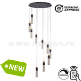 LÁMPARA COLGANTE PREMIUM ISLANDIA BLACK AND GOLD LED + CONTROL REMOTO