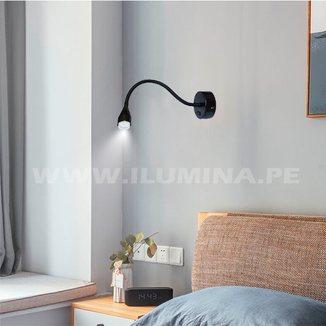 LÁMPARA DE PARED FLEXIBLE MONICA BLACK LED