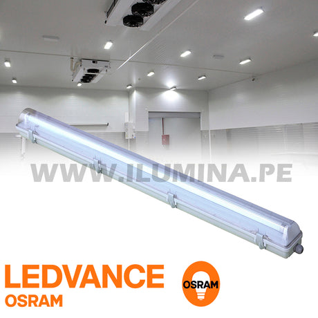 LUMINARIA HERMÉTICA TIPO INDIKO LED 1.20M OSRAM 01LUZ LUZ CÁLIDA