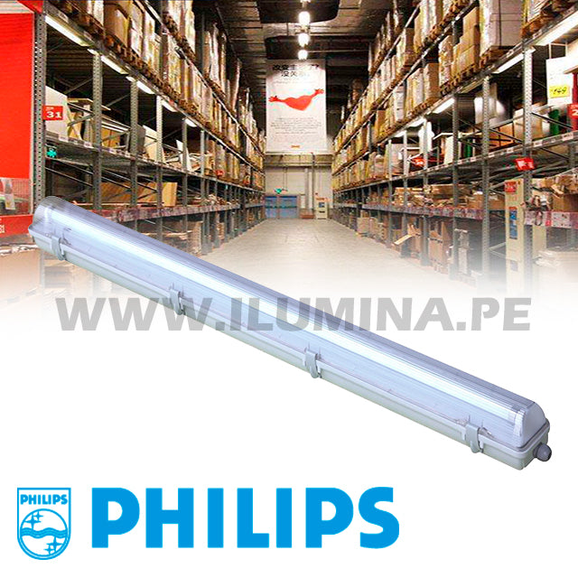 LUMINARIA HERMÉTICA TIPO INDIKO LED 1.20M PHILIPS 01LUZ LUZ BLANCA