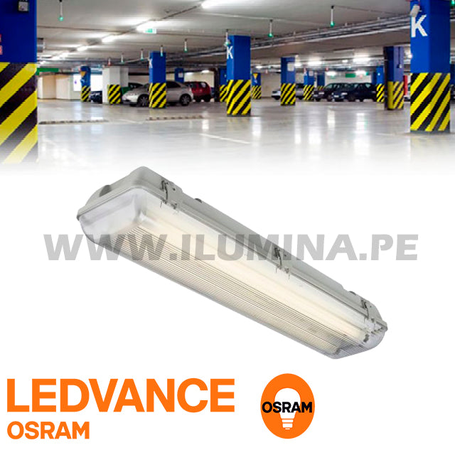 LUMINARIA HERMÉTICA TIPO INDIKO LED 0.60M OSRAM 02LUCES LUZ BLANCA 6000K