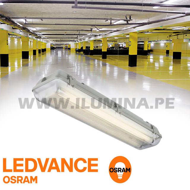 LUMINARIA HERMÉTICA TIPO INDIKO LED 0.60M OSRAM 02LUCES LUZ BLANCA 6000K