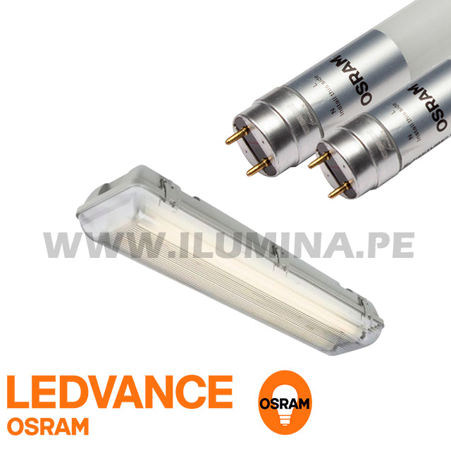 LUMINARIA HERMÉTICA TIPO INDIKO LED 0.60M OSRAM 02LUCES LUZ INTERMEDIA 4000K