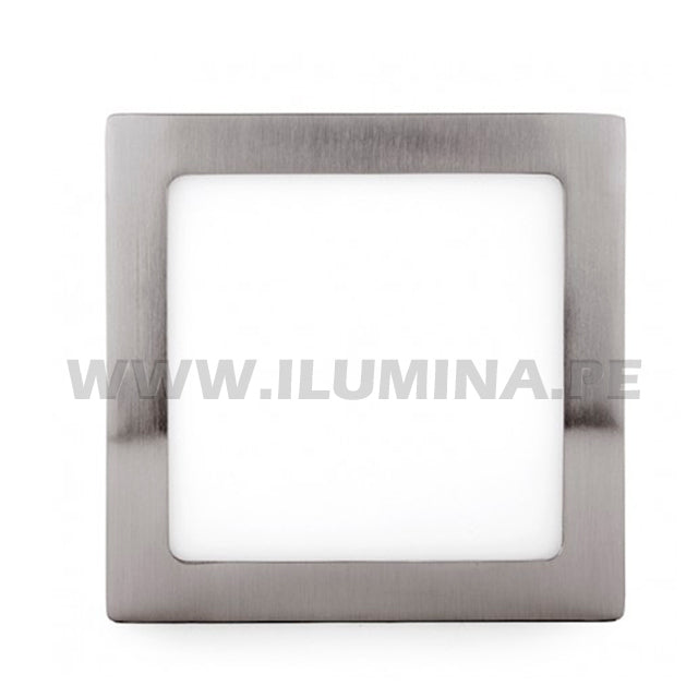 PANEL PLATEADO LED CUADRADO 12W ADOSABLE SIMPLE LUZ CÁLIDA 3000K