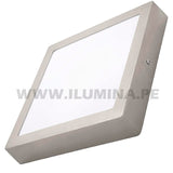 PANEL PLATEADO LED CUADRADO 12W ADOSABLE SIMPLE LUZ CÁLIDA 3000K