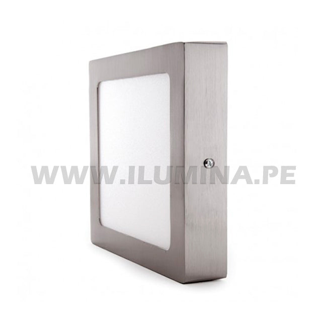 PANEL PLATEADO LED CUADRADO 18W ADOSABLE SIMPLE LUZ CÁLIDA 3000K