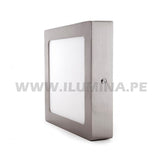 PANEL PLATEADO LED CUADRADO 12W ADOSABLE SIMPLE LUZ CÁLIDA 3000K