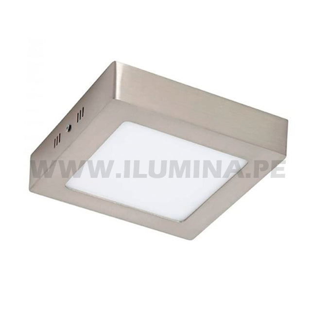 PANEL PLATEADO LED CUADRADO 12W ADOSABLE SIMPLE LUZ CÁLIDA 3000K