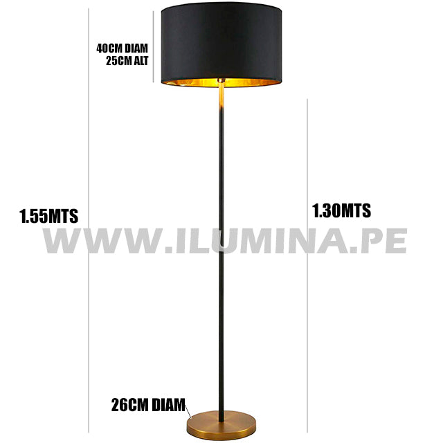 LÁMPARA DE PIE LINEAL BLACK ALMA - SIN FOCO