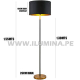 LÁMPARA DE PIE LINEAL BLACK ALMA - SIN FOCO