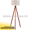 LÁMPARA DE PIE TRÍPODE DE MADERA AMPARO