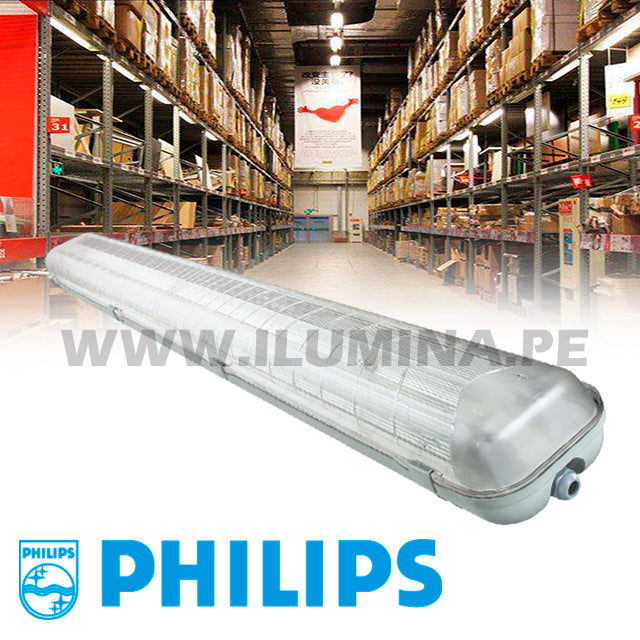 Lampara/carcasa led/fluorescente tld ip65 2x18w de la marca Philips