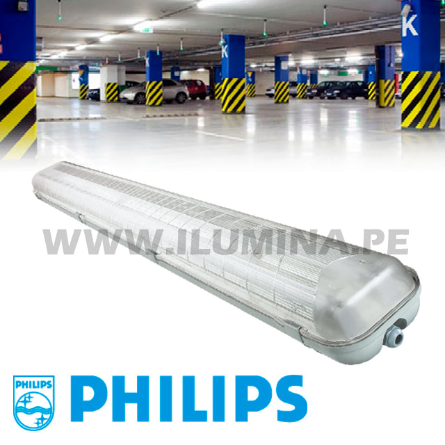 LUMINARIA HERMÉTICA TIPO INDIKO LED 1.20M PHILIPS 02LUCES LUZ BLANCA