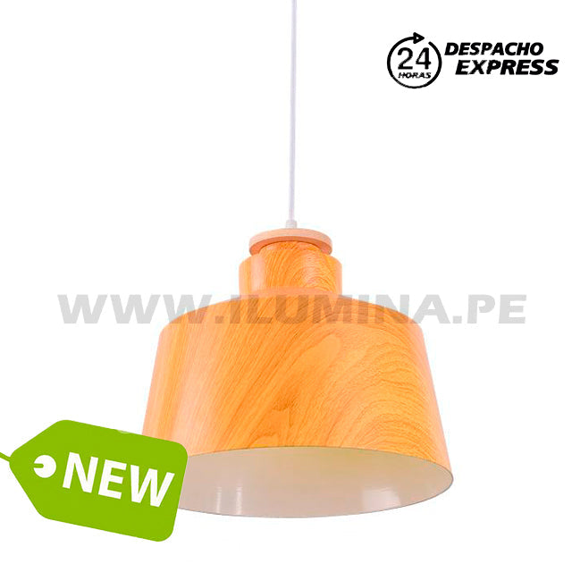 LÁMPARA COLGANTE CAMPANA DE ALUMINIO WOOD LAURA