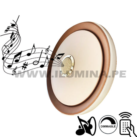 PLAFÓN LED 36W COFFEE PARLANTE BLUETOOTH + CONTROL REMOTO