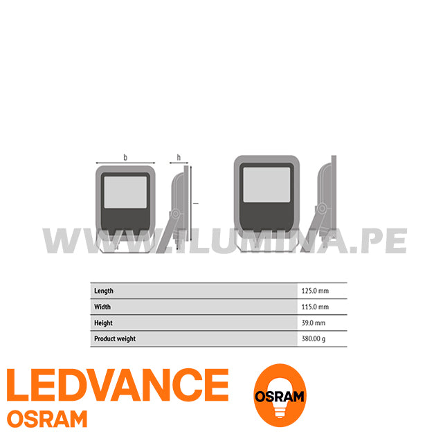 REFLECTOR LED 10W OSRAM LEDVANCE NEGRO LUZ CÁLIDA