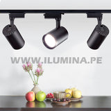 SPOT DE RIEL ROXY 18W LED COLOR NEGRO LUZ CÁLIDA