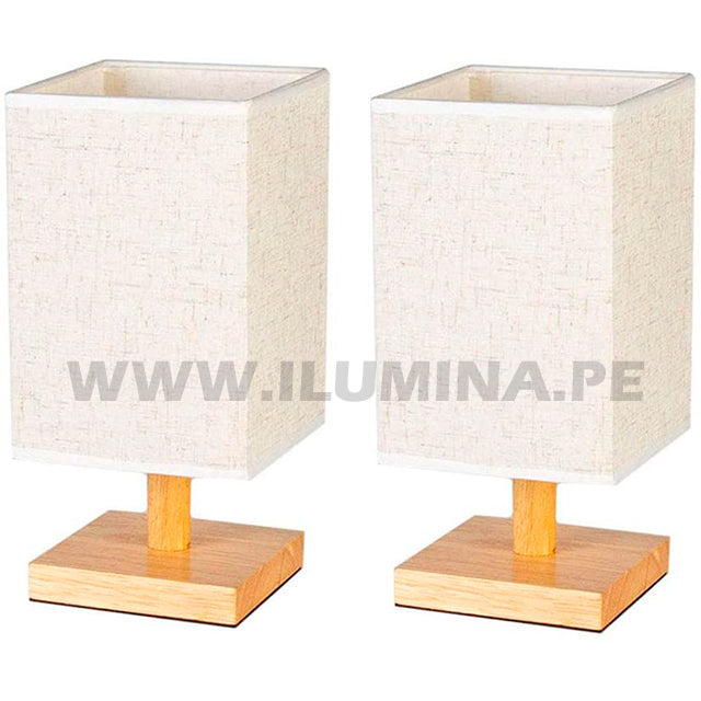 LÁMPARA DE MESA DE MADERA LEILA